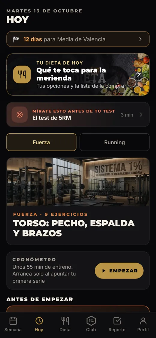 Tu entreno de hoy